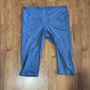 Athleta Blue Capri Leggings with Stretchy Fit and Wide Waistband